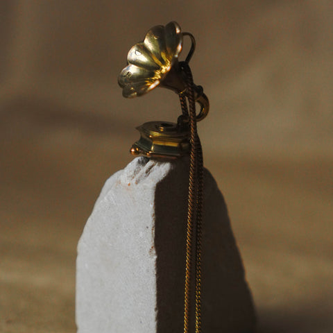 Gramophone Charm with Chain